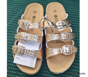 Latschen - NEU - Messing metalic - Schuhgrösse 40
