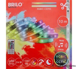 BRILO LED-Band (LED Strip), 10m, weiss und farbig 12 V mit 220v Netzteil, 24 W