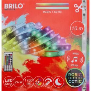 BRILO LED-Band (LED Strip), 10m, weiss und farbig 12 V mit 220v Netzteil, 24 W