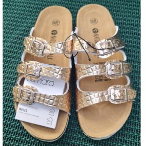 Latschen - NEU - Messing metalic - Schuhgrösse 40