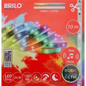 BRILO LED-Band (LED Strip), 10m, weiss und farbig 12 V mit 220v Netzteil, 24 W